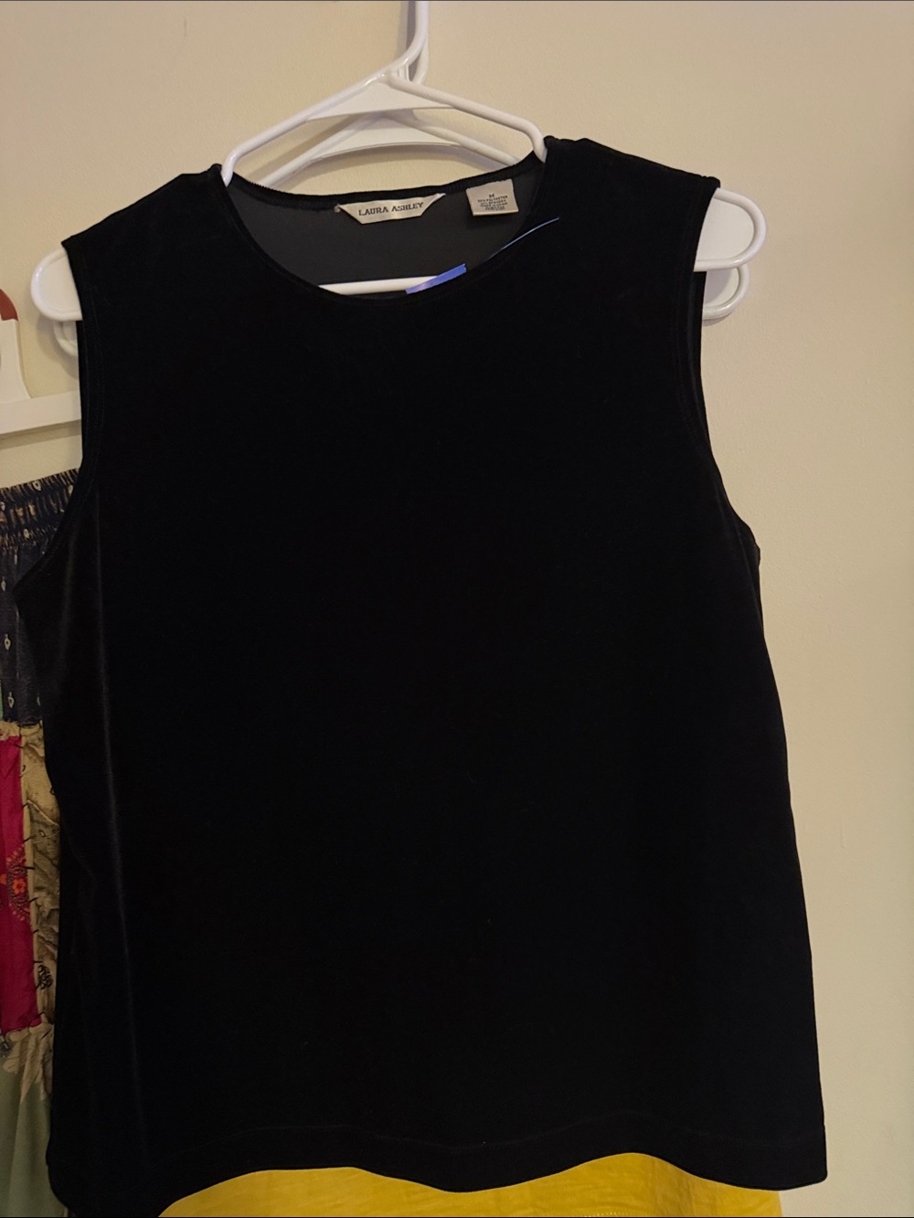 Laura Ashley Black Velvet Sleeveless Tank